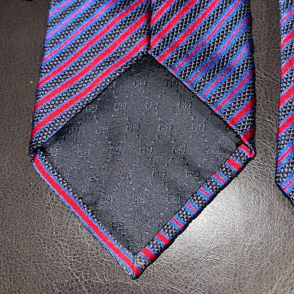 Gucci Red and Blue Striped Tie
